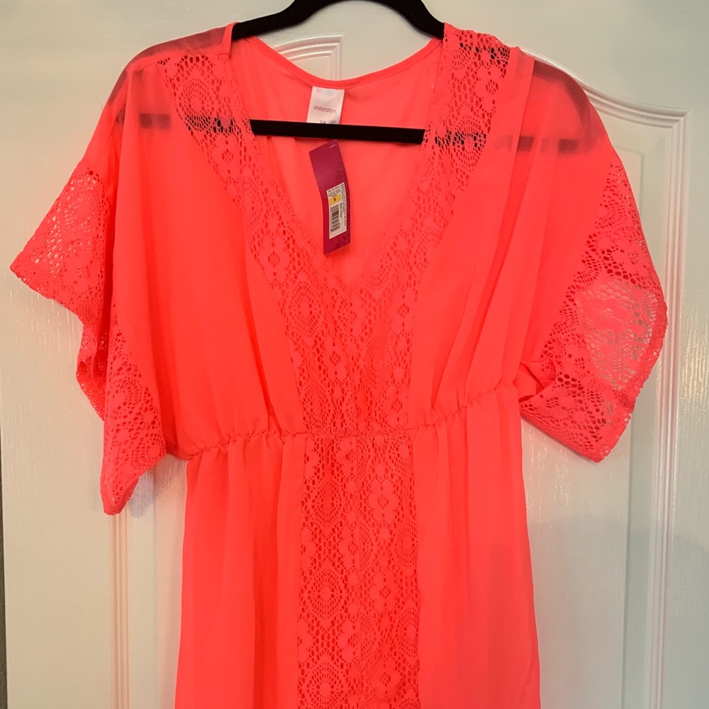 Xhilaration Coral lace cover up Sz Small